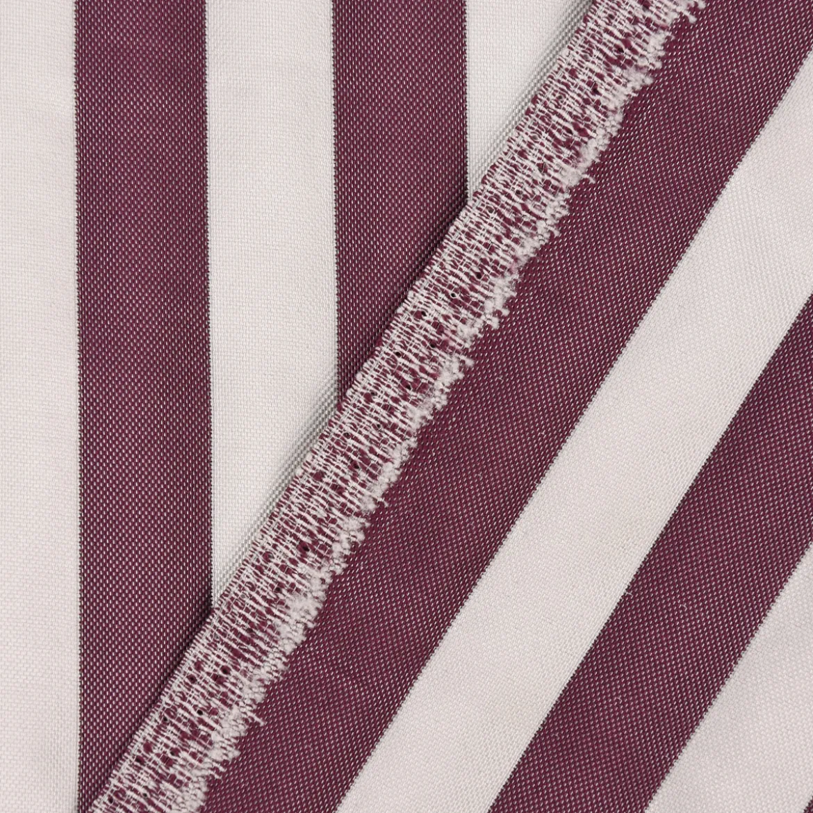 Schöner Wohnen Dekostoff Wendestoff Porto Streifen weiß aubergine 124cm Breite