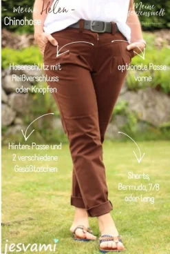 Schnittmuster Chino Hose Damen Papierschnittmuster meine Helen Gr. 32-50 von Meine Herzenswelt