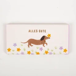 Schokotafel "Alles Gute" Dackel mit Goldveredelung 30g von Grafik Werkstatt