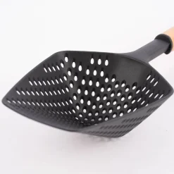 Schöpfsieb Silikon Holz schwarz natur 36x12cm