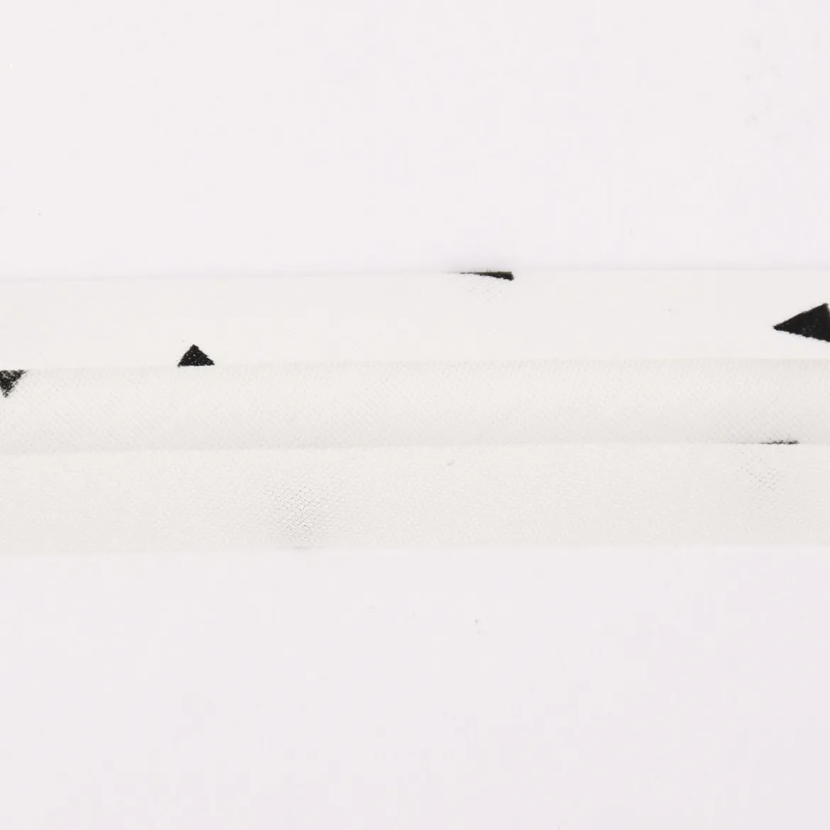 Schrägband Einfassband Baumwolle bedruckt Dreiecke offweiß schwarz Breite: 2cm