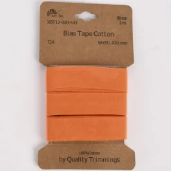 Schrägband Einfassband Baumwolle 20mm uni hell orange 3m