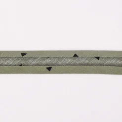Schrägband Einfassband Baumwolle bedruckt Dreiecke khaki schwarz Breite: 2cm