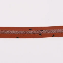 Schrägband Einfassband Baumwolle bedruckt Dreiecke rost schwarz Breite: 2cm