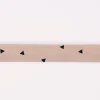Schrägband Einfassband Baumwolle bedruckt Dreiecke taupe schwarz Breite: 2cm