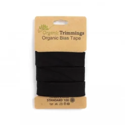 Schrägband Einfassband Jersey Organic Bio 20mm uni schwarz 3m