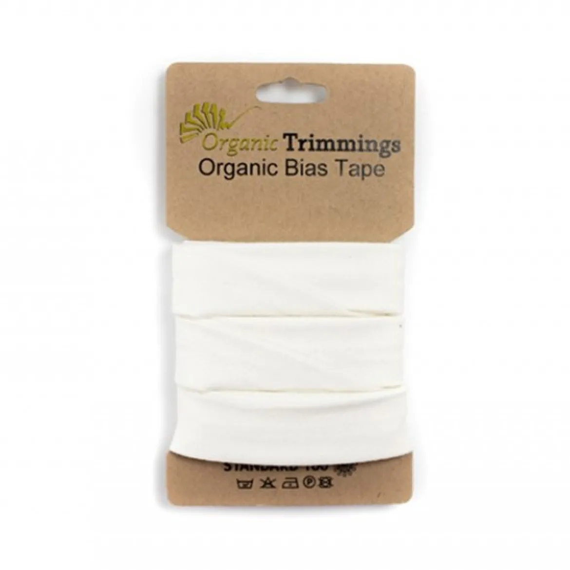 Schrägband Einfassband Jersey Organic Bio 20mm uni weiß 3m