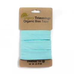 Schrägband Einfassband Jersey Organic Bio 20mm uni aqua blau 3m