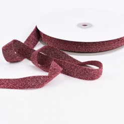 Schrägband Einfassband Lurex Glitzer altrosa Breite: 2cm