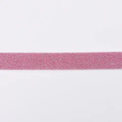Schrägband Einfassband Lurex Glitzer rosa Breite: 2cm