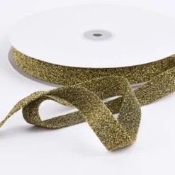 Schrägband Einfassband Lurex Glitzer gold schwarz Breite: 2cm