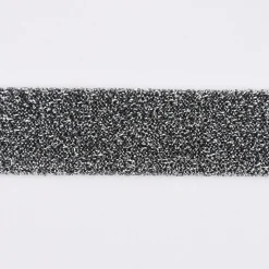 Schrägband Einfassband Lurex Glitzer silber schwarz Breite: 2cm