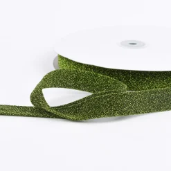 Schrägband Einfassband Lurex Glitzer grün schwarz Breite: 2cm