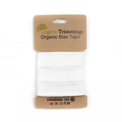 Schrägband Einfassband Organic Bio Popeline Baumwolle 20mm uni weiß 5m
