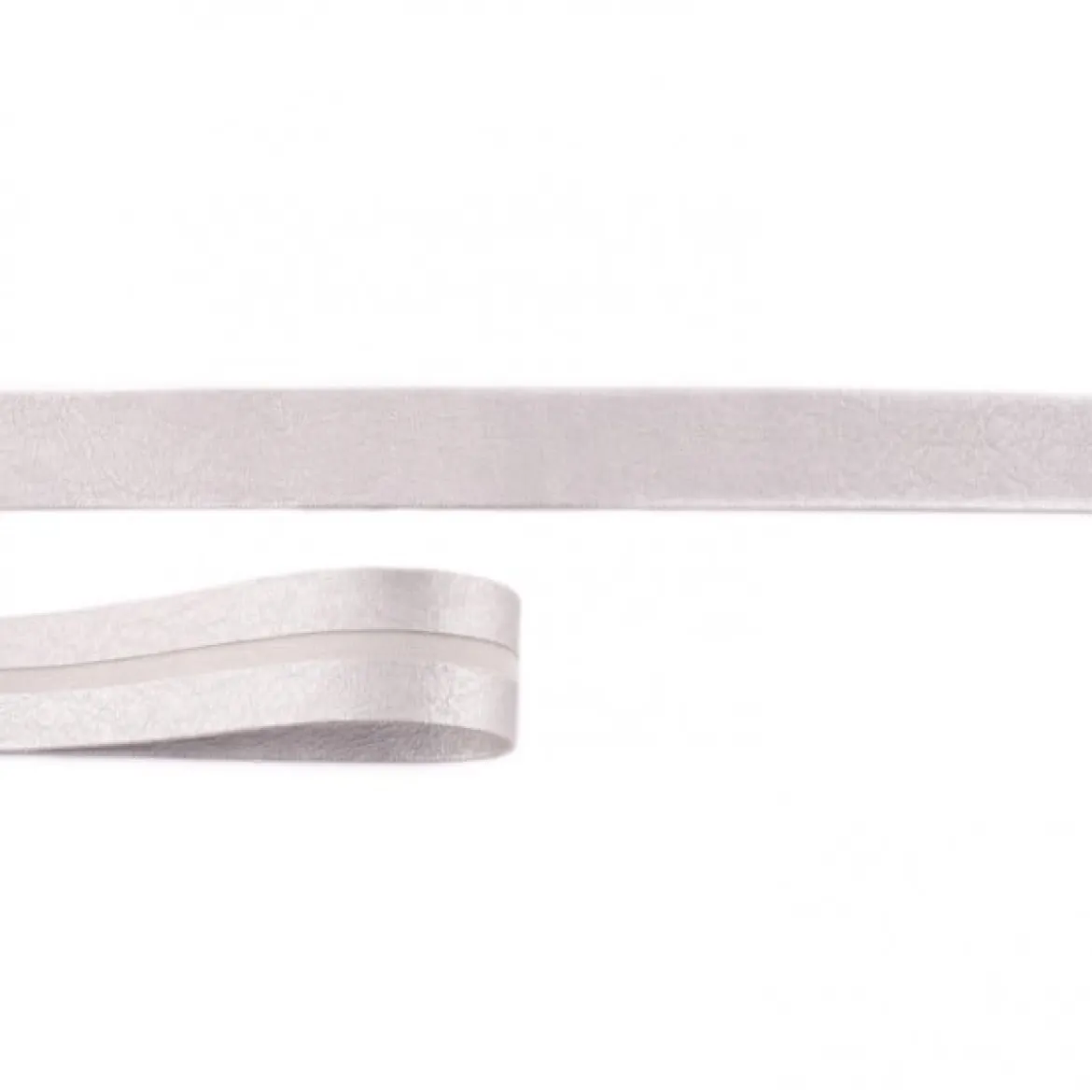 Schrägband Kunstleder silberfarbig Meterware Breite: 2cm