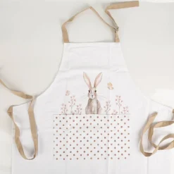 Schürze aus Baumwolle Hase weiß braun 70x85cm von Clayre & Eef