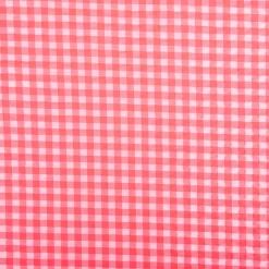 Seersucker Bekleidungsstoff YARN DYED Baumwollmischung Karo weiß neon pink 1,45m Breite