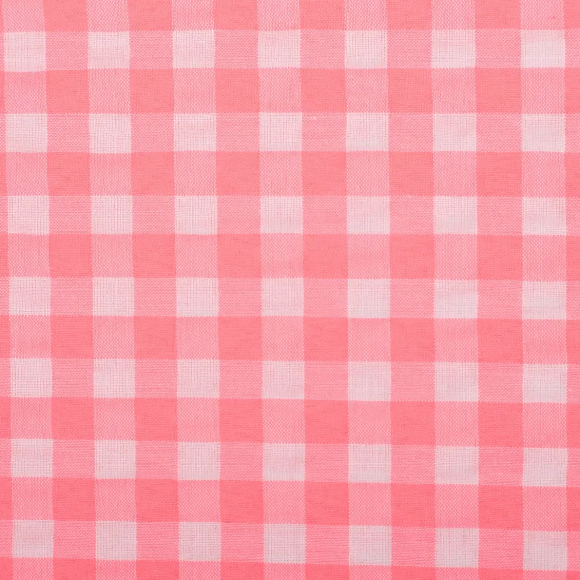 Seersucker Bekleidungsstoff YARN DYED Baumwollmischung Karo weiß neon pink 1,45m Breite