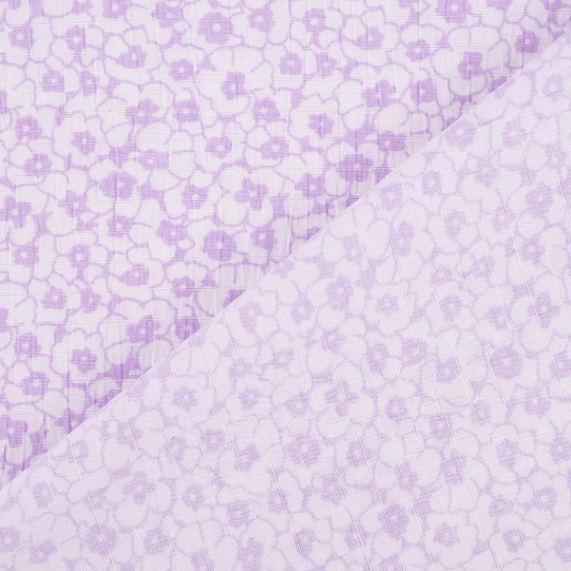 Seersucker Viskosestoff Bekleidungsstoff Blümchen rosa weiß 1,28m Breite