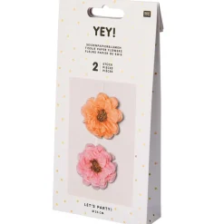 Seidenpapierblumen rosa und peach 25cm von Rico Design im 2er Set