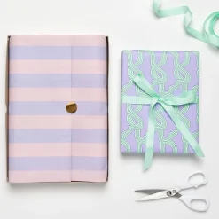 Seidenpapier Streifen rosa-flieder 50x365cm auf Rolle von Rico Design