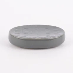 Seifenschale geometrisches Muster Keramik grau 12x9x3cm