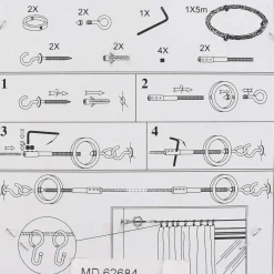 Seilspanngarnitur edelstahlopik mit Ring und Drahtseil 5m