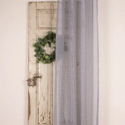Ösengardine Allover fein geblümt grau weiß 140x260cm
