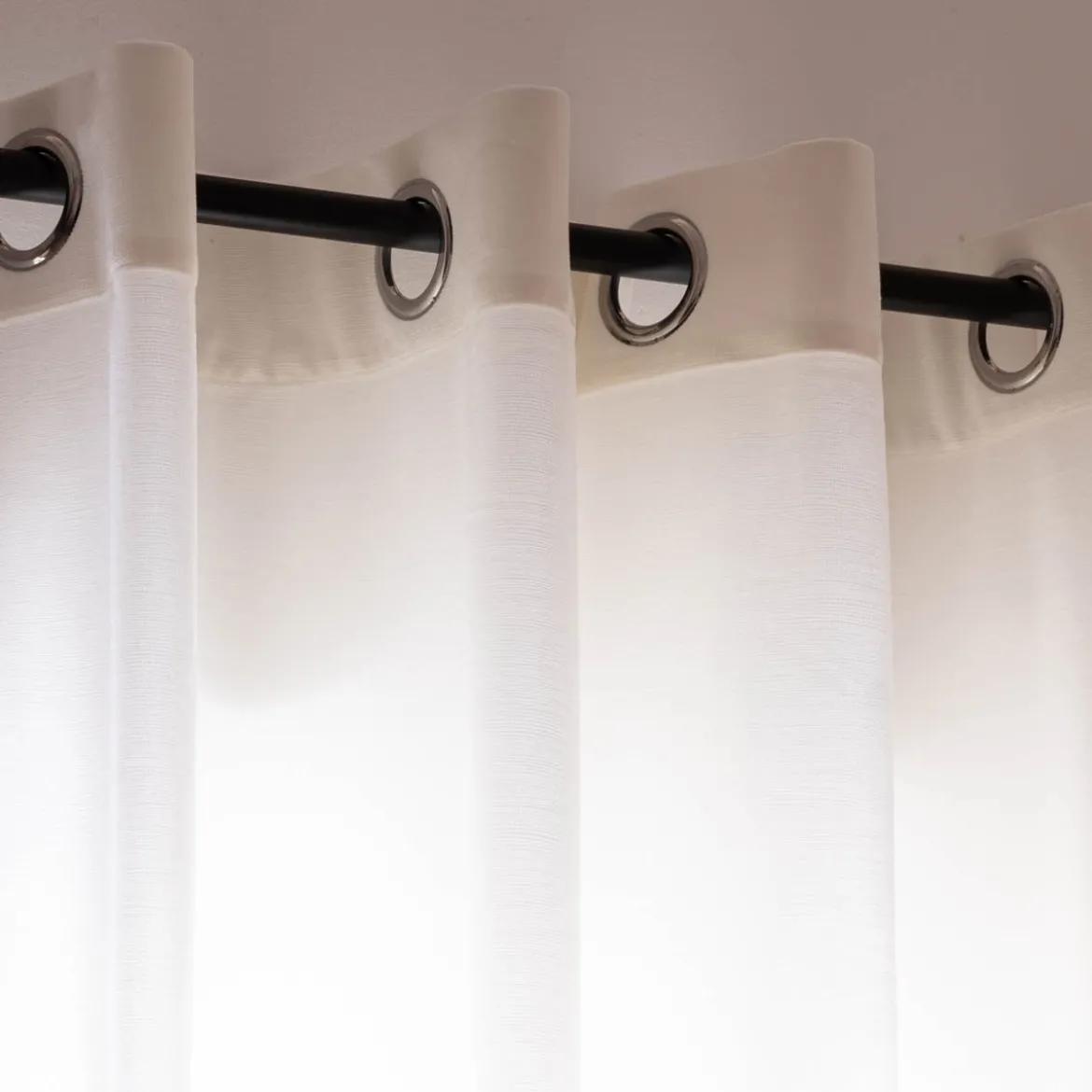 Ösengardine blickdicht uni Velours cremeweiß 145x245cm