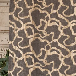 Ösengardine blickdicht verschlungene Linien grau gold 140x245cm