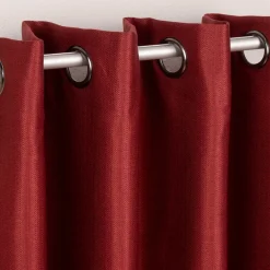 Ösengardine Chevron feine Zickzacklinien abdunkelnd rot schwarz 140x260cm