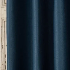 Ösengardine Chevron feine Zickzacklinien abdunkelnd marineblau schwarz 140x260cm