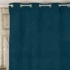 Ösengardine Cordoptik einfarbig petrolblau 140x260cm