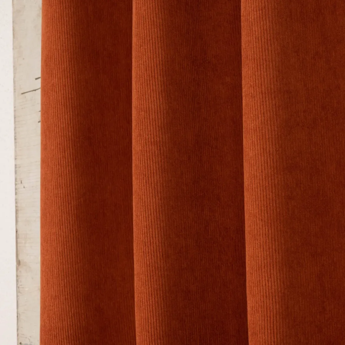 Ösengardine Cordoptik einfarbig rostorange 140x260cm