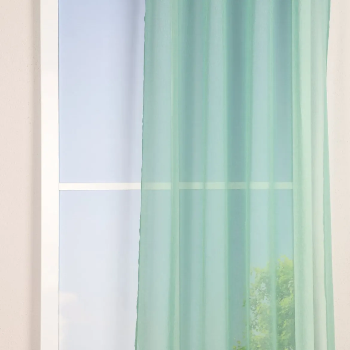 Ösengardine einfarbig Voile Struktur mintgrün 135x260cm