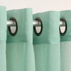 Ösengardine einfarbig Voile Struktur mintgrün 135x260cm