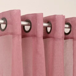 Ösengardine einfarbig Voile Struktur altbeere 135x260cm