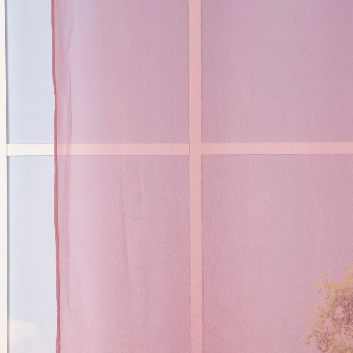 Ösengardine einfarbig Voile Struktur altbeere 135x260cm