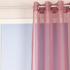 Ösengardine einfarbig Voile Struktur altbeere 135x260cm