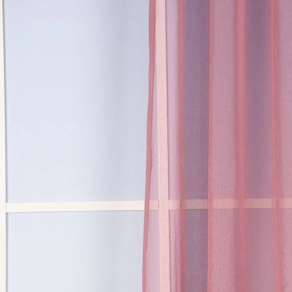 Ösengardine einfarbig Voile Struktur altbeere 135x260cm