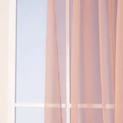 Ösengardine einfarbig Voile Struktur altrosa 135x260cm