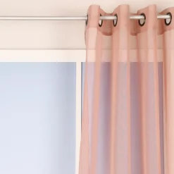 Ösengardine einfarbig Voile Struktur altrosa 135x260cm