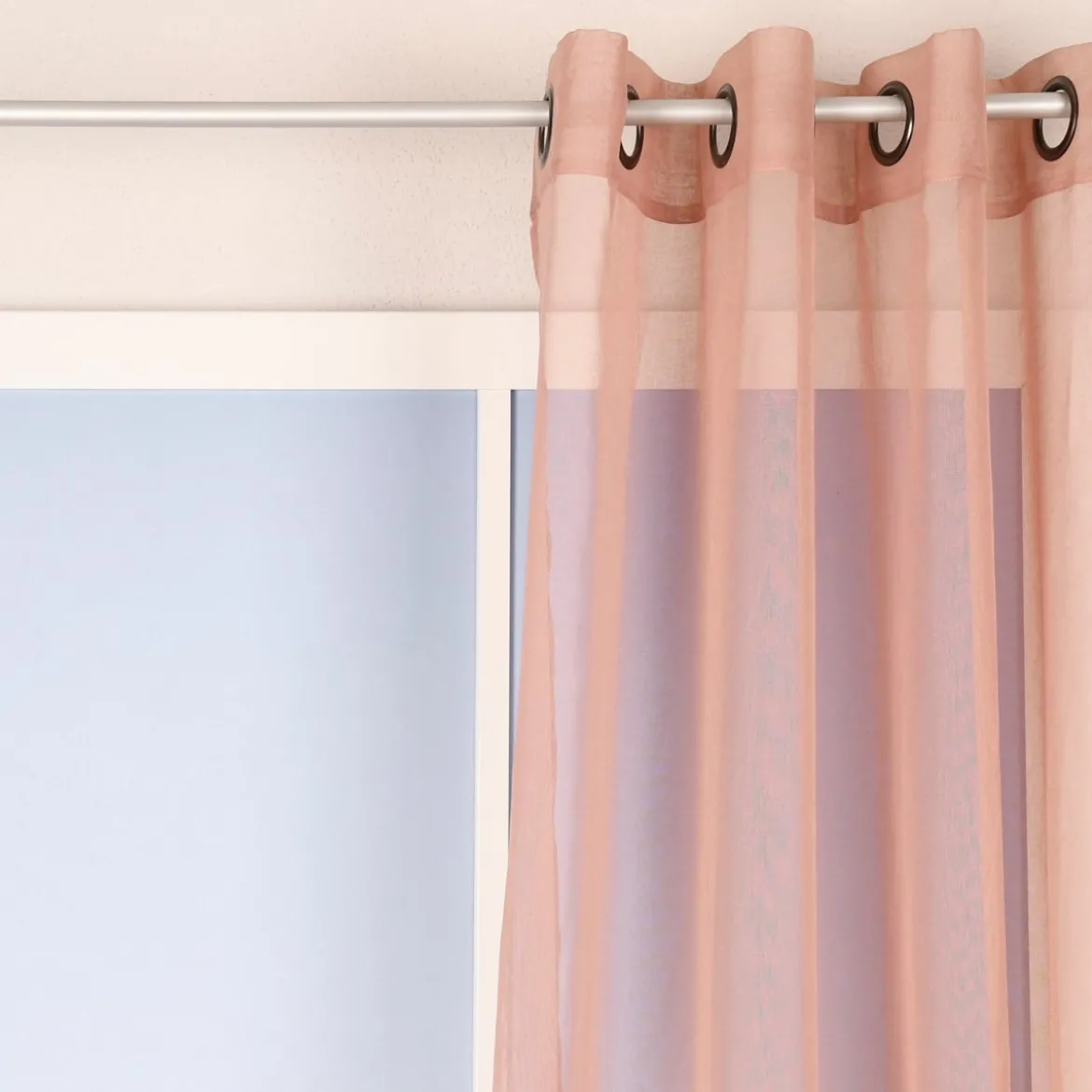Ösengardine einfarbig Voile Struktur altrosa 135x260cm
