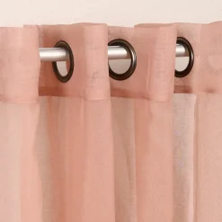 Ösengardine einfarbig Voile Struktur altrosa 135x260cm