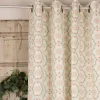 Ösengardine Hanna aus Baumwolle Ornamente weiß mint grau 140x245cm