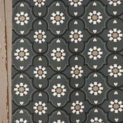 Ösengardine Hanna aus Baumwolle Ornamente blau weiß beige 140x245cm