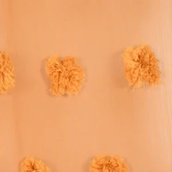 Ösengardine Leinenoptik mit Pompons uni senfgelb 140x260cm