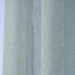 Ösengardine Leinenoptik uni blau 140x260cm