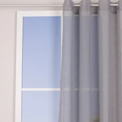 Ösengardine Leinenoptik uni grau 140x260cm
