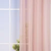 Ösengardine Leinenoptik uni rosa 140x260cm